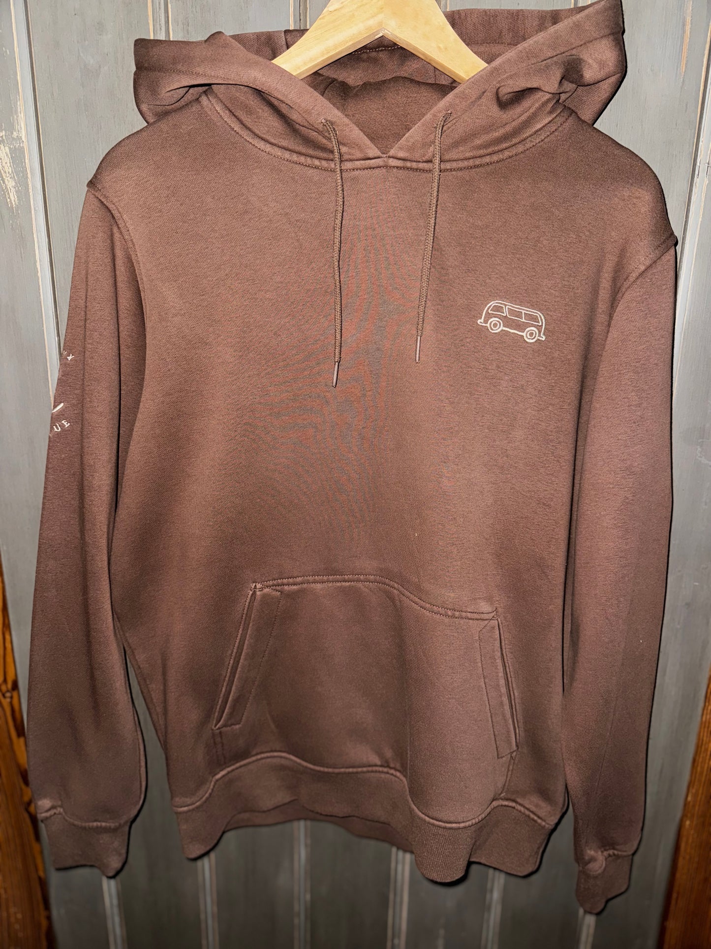 OG embroidered hoodie. Bark Brown / Cream.