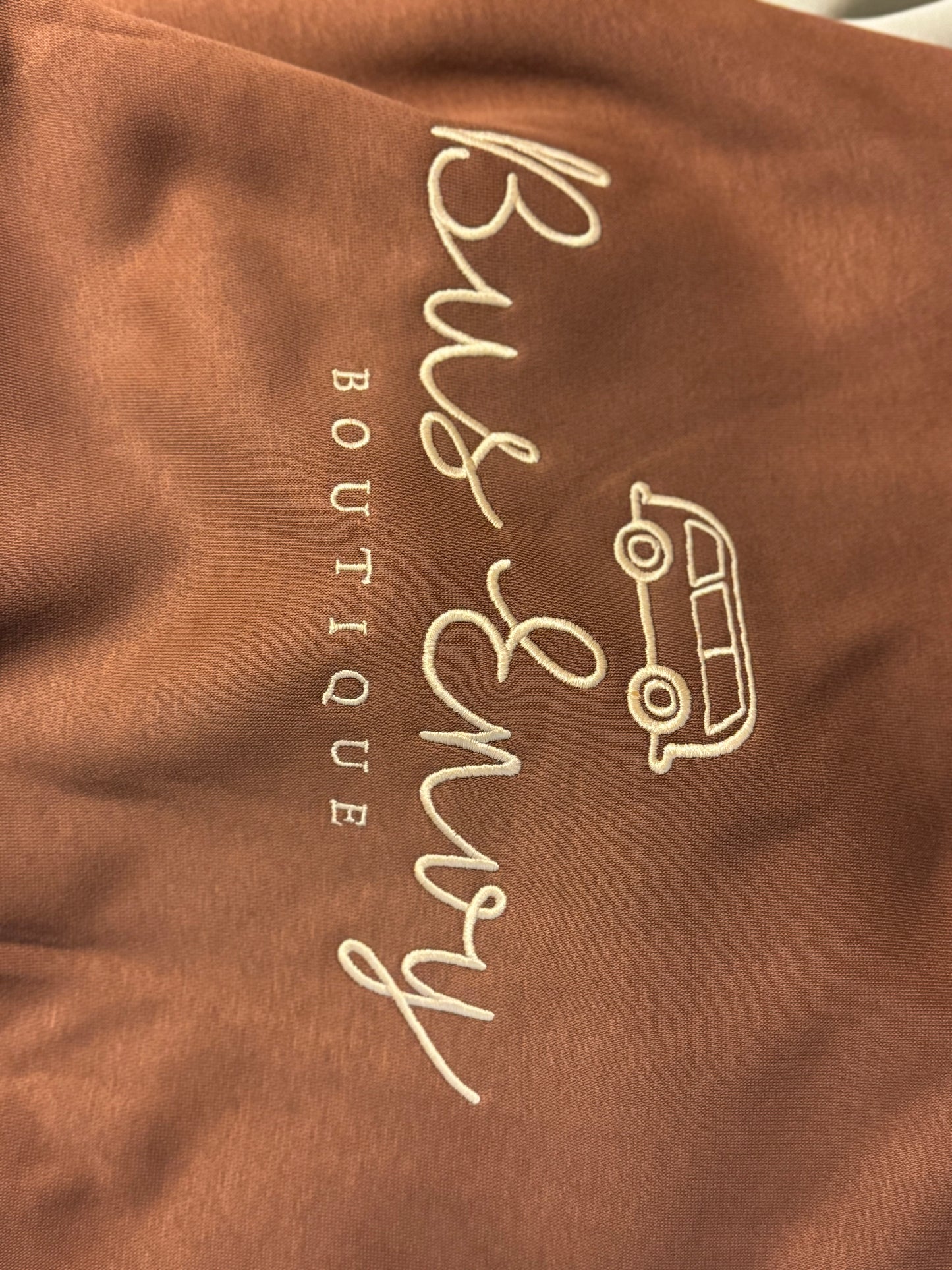 OG embroidered hoodie. Bark Brown / Cream.