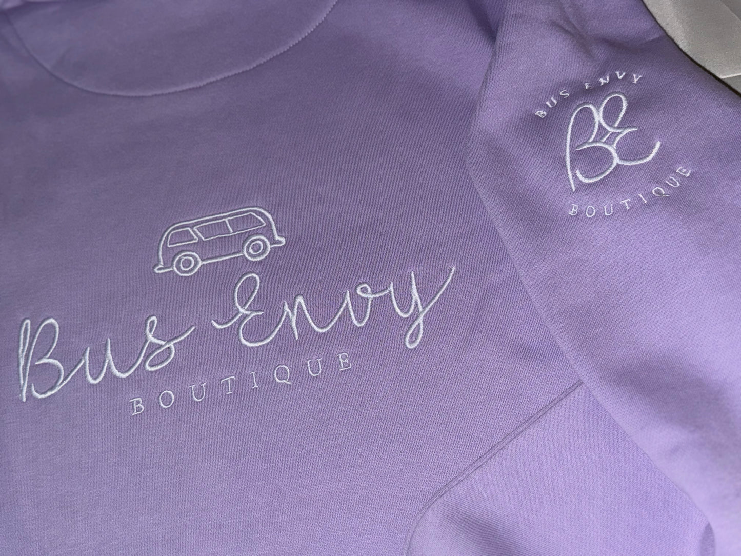 OG embroidered hoodie. Lilac / White