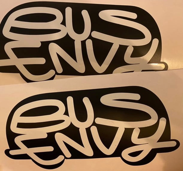 SPECIAL ORDER Silhouette Bus Envy stickers. 200mm.