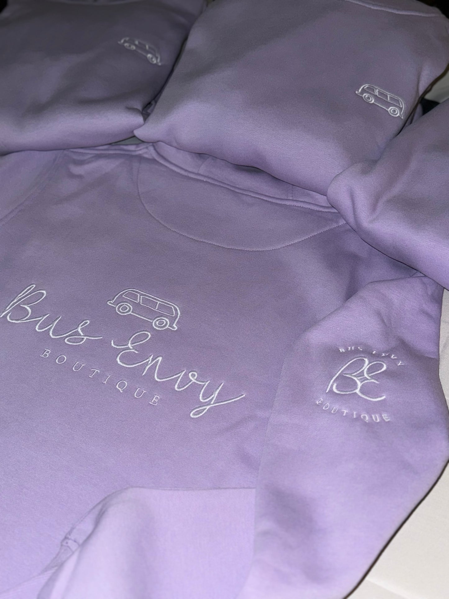 OG embroidered hoodie. Lilac / White