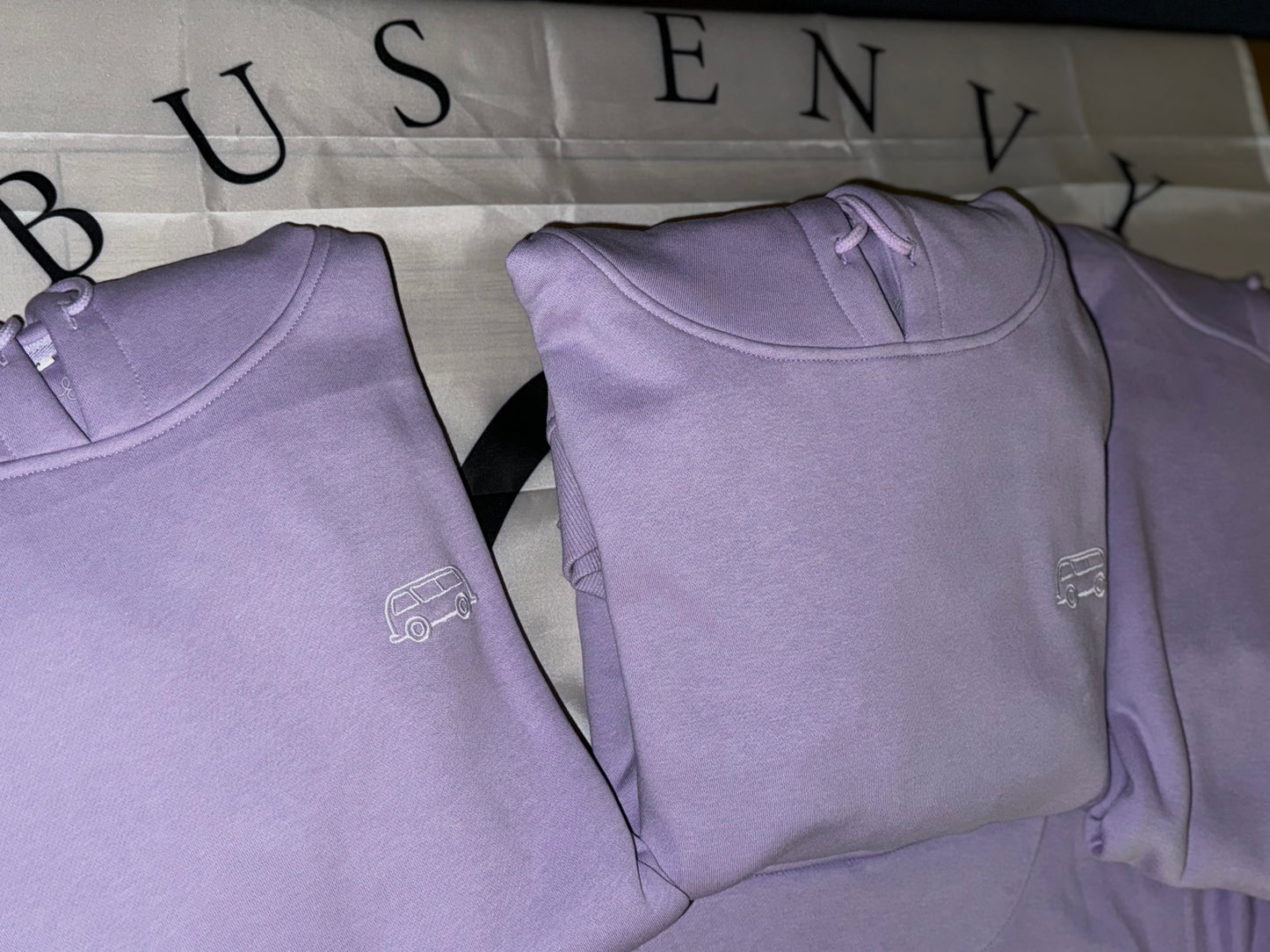 OG embroidered hoodie. Lilac / White