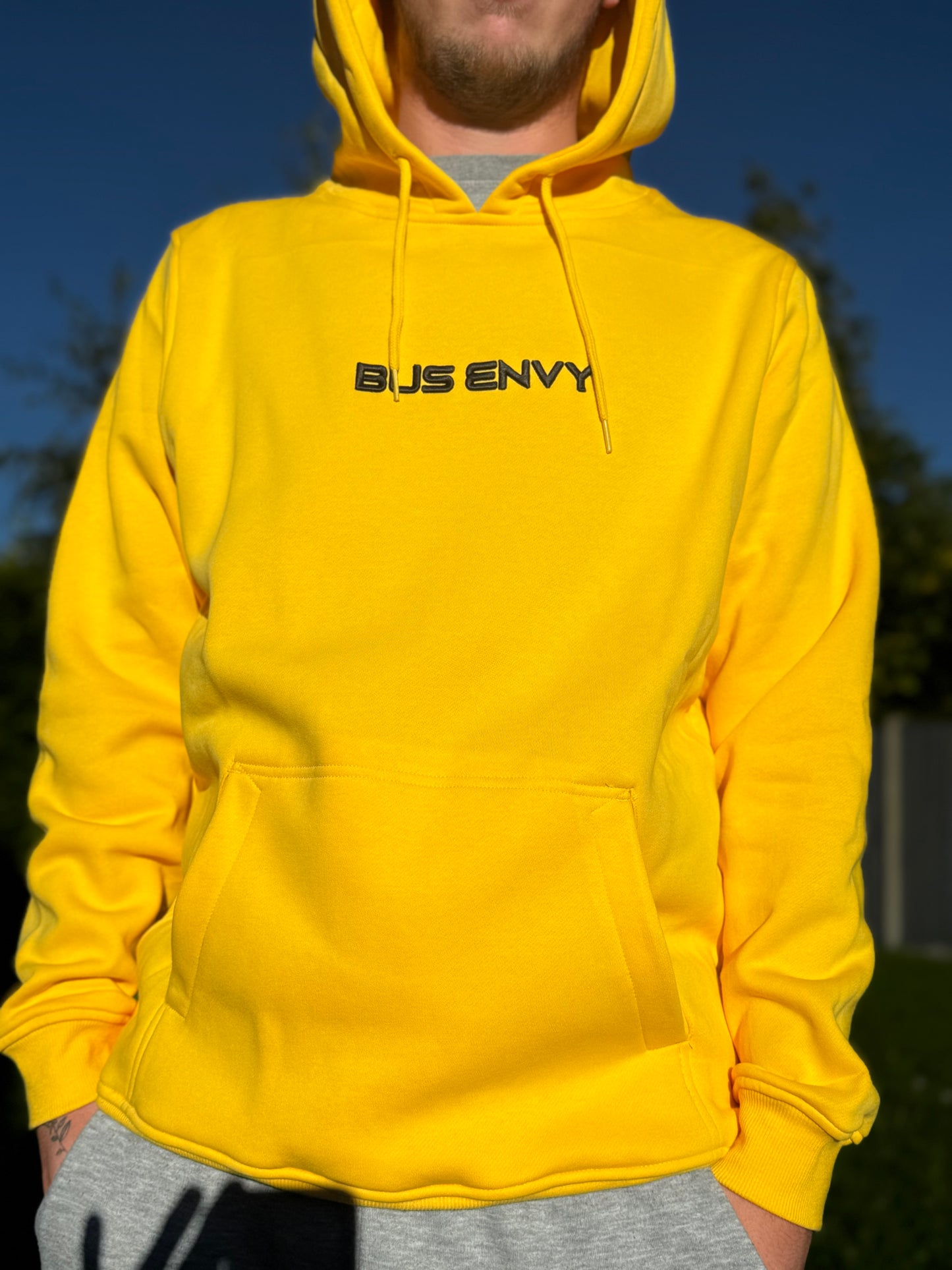 OG embroidered hoodie. Statement logo. Yellow/Black.