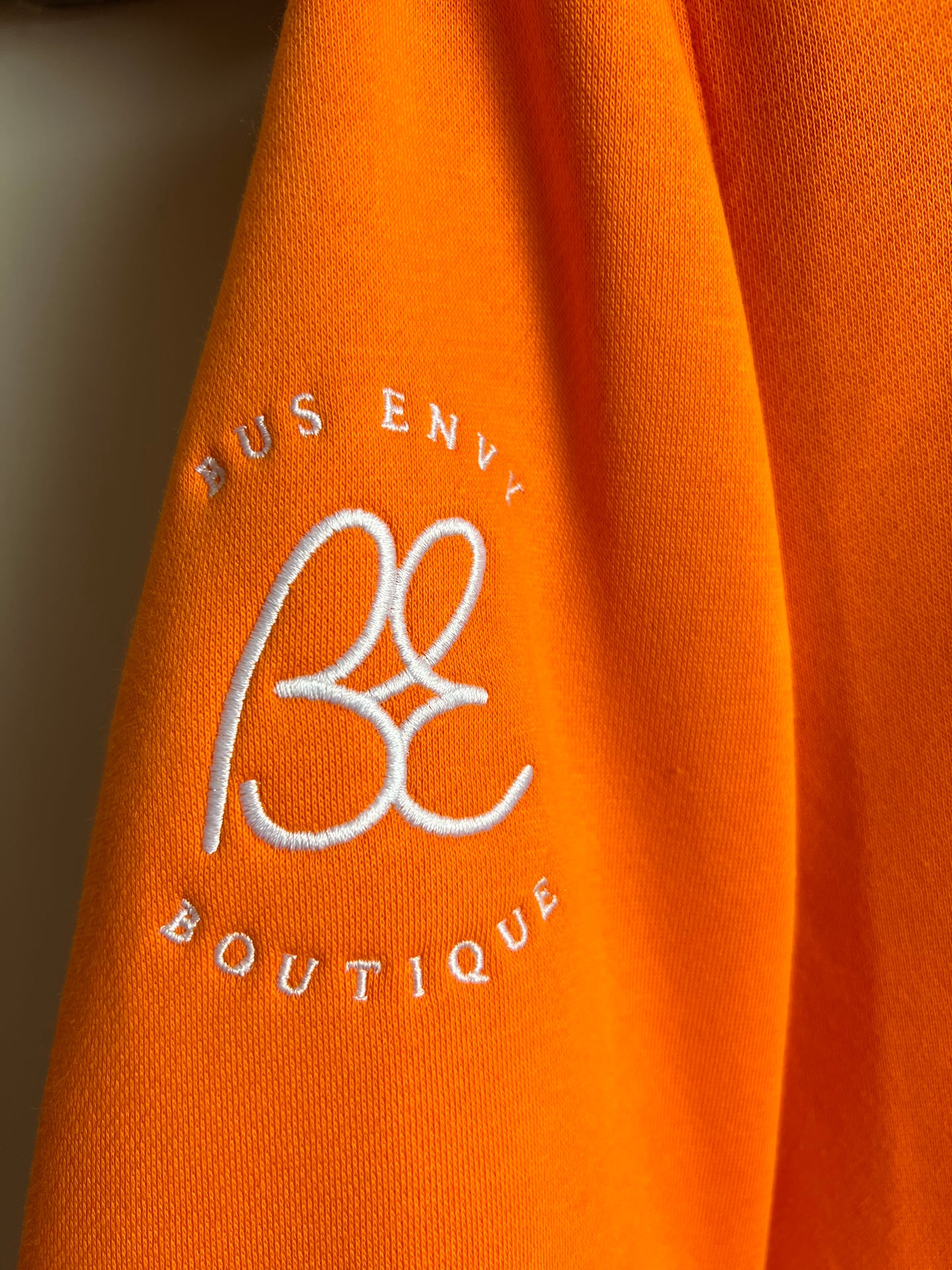 OG embroidered hoodie. Orange / White