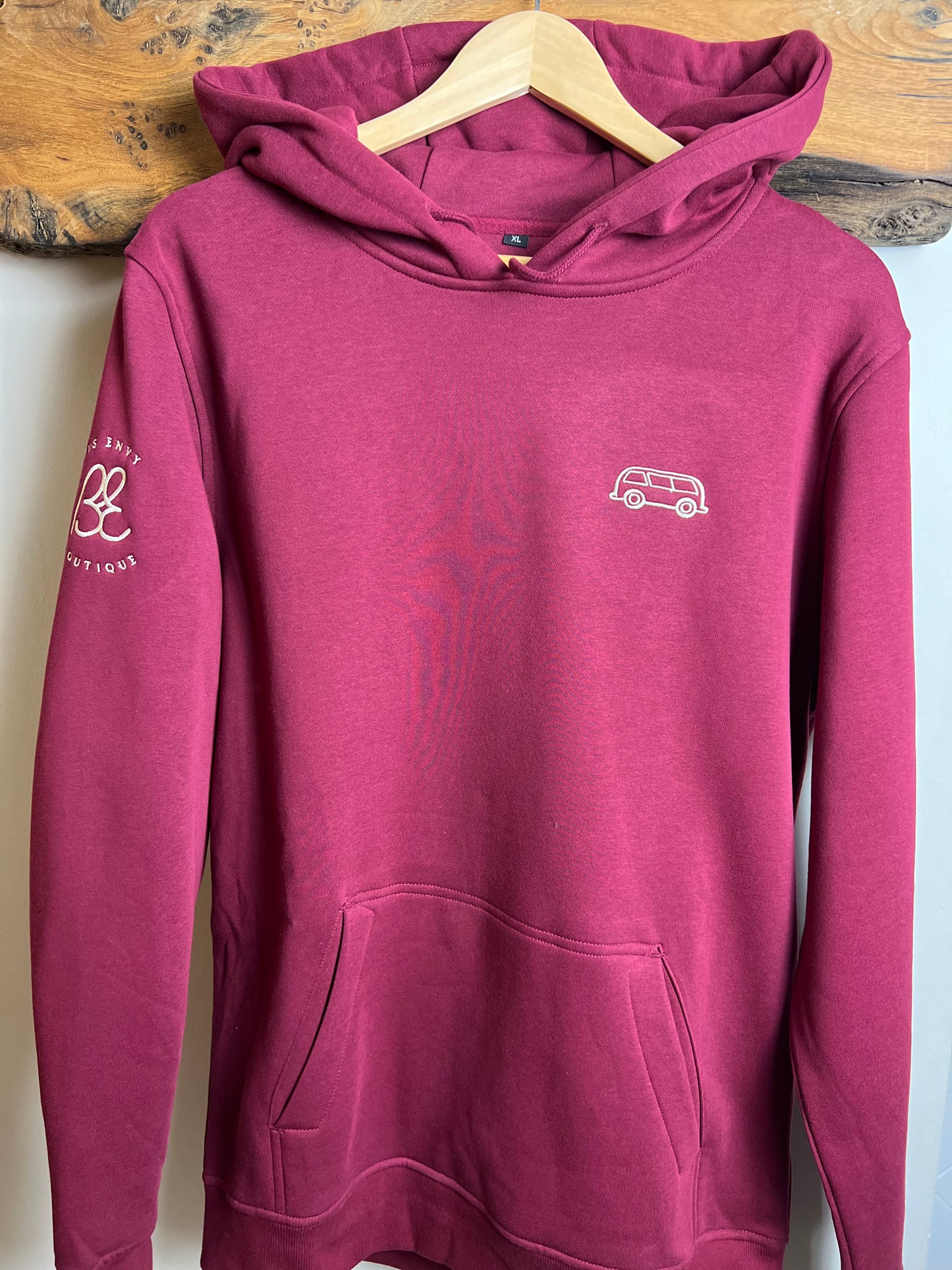 OG embroidered hoodie Burgundy-Cream